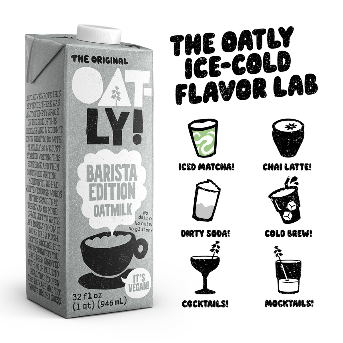 Barista Edition Oat Milk - Crafted for Coffee | Dairy-Free by Oatly – 32 Fl Oz (Pack of 12), Pack of 12, Model 63032