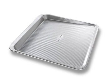 Bakeware Easy Slide Non Stick Cookie Sheet Pan by USA Pan – 14 x 14 x 1", Aluminized Steel, Model 10205MC-6