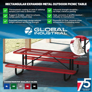 Global Industrial Grey / 72 inches x 62 inches x 29.5 inches / Industrial Picnic Tables
