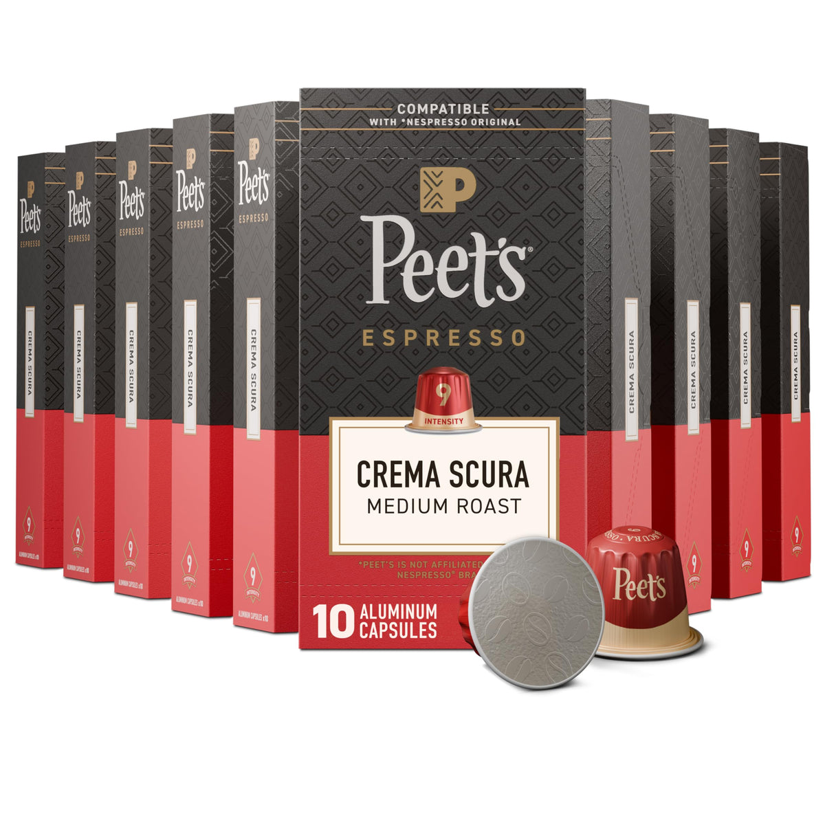 Peet's Coffee Crema Scura / 10 Count (Pack of 10) / Crema Scura (Intensity 9) Single-Serve Capsules & Pods