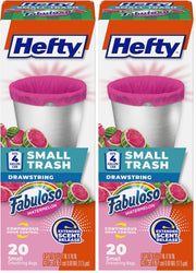 Small Trash Bags by Hefty – 20 Count (Pack of 2), 4.0 gallons, PE, Pink, Pack of 2