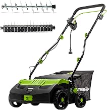Earthwise DT71613AA 13-Amp 16-Inch Dethatcher, Scarifier & Bag