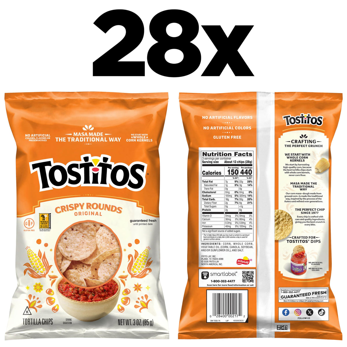 Tostitos Crispy Rounds / 3 Ounce (Pack of 28) / 28 Count Tortilla