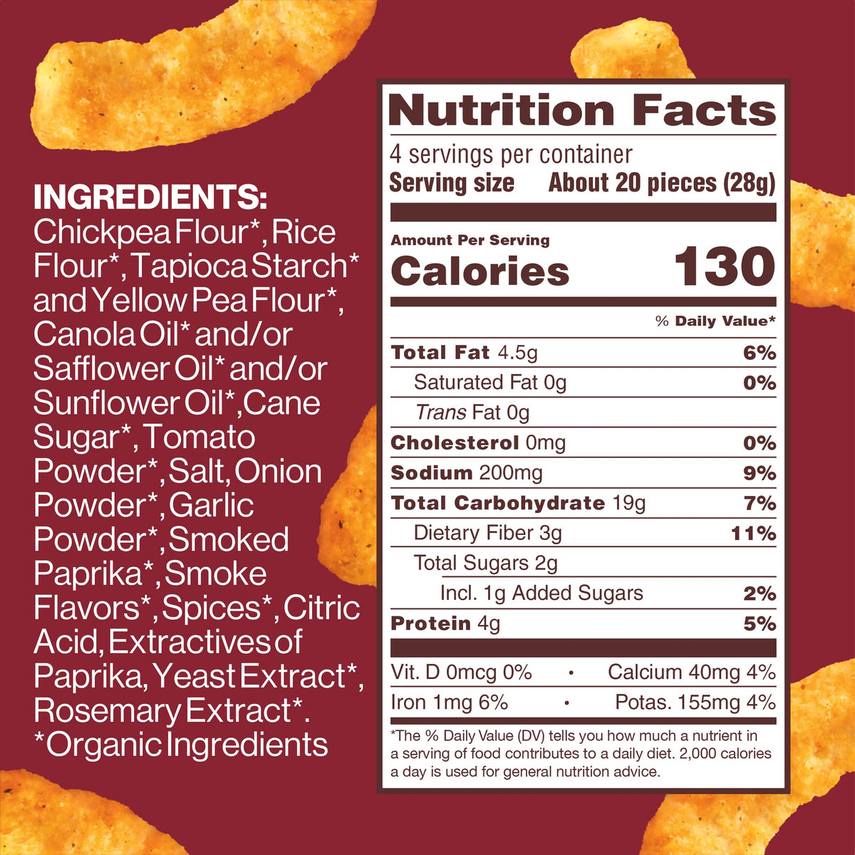 HIPPEAS Barbecue / 4 Ounce (Pack of 2) / No Color Puffed Snacks