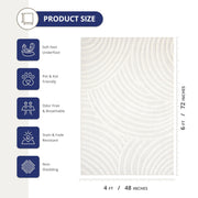 Abani 4x6 / Cream / Modern Area Rugs