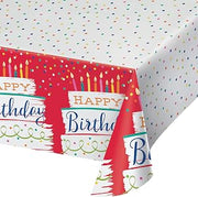 Creative Converting Party Paper Tablecloth, Festive Cake, 54 x 102 in