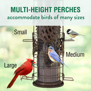 SBG101 Squirrel Off Max Pinecone Bird Feeder with Flexports by Perky-Pet – 1.75 pounds, Metal, Bronze, Model SBG101-1SR