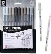 SAKURA Gelly Roll Moonlight 10 Gel Pens, Gray, Bold Line, 10 Pack