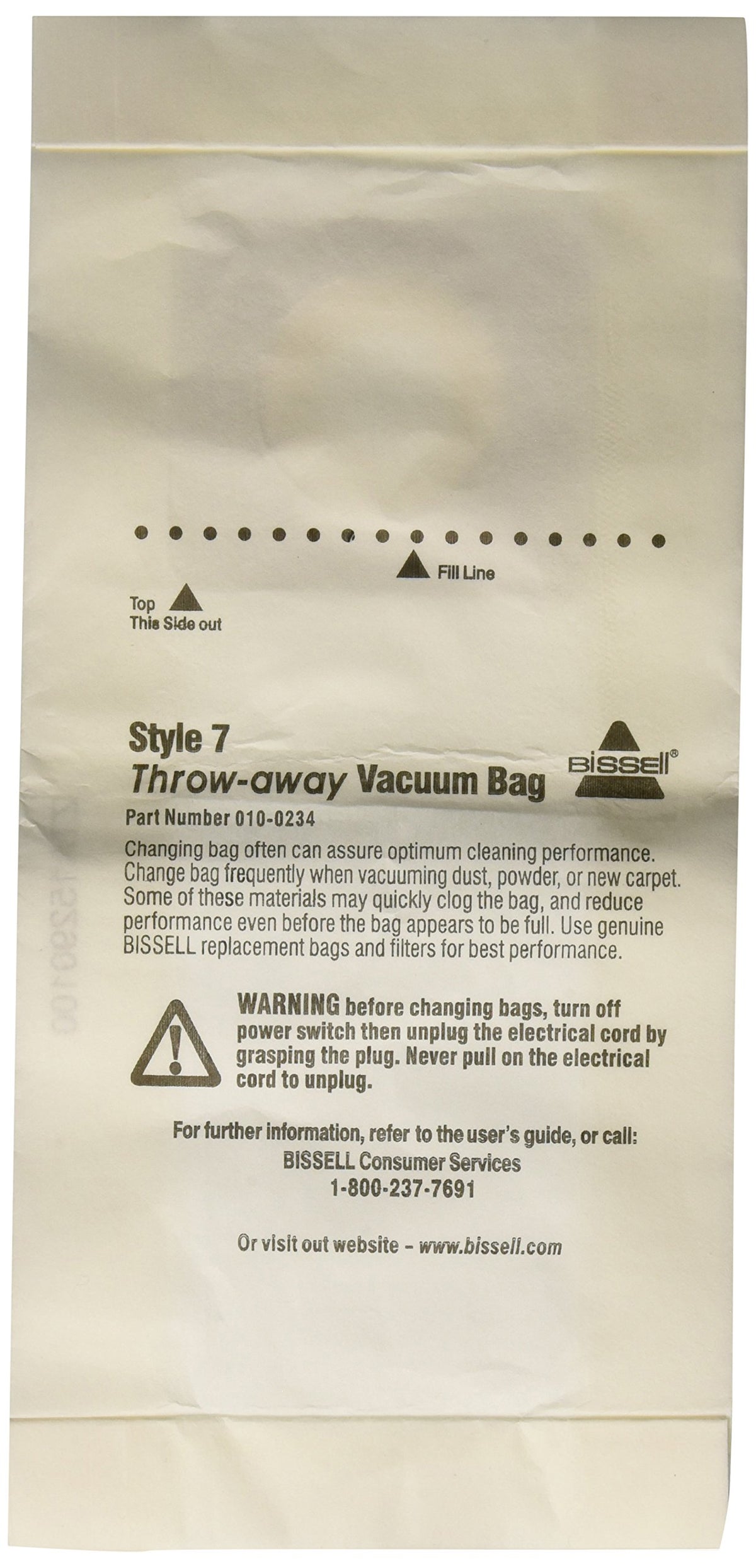 Bissell 1 / 1 Count (Pack of 1) / White Upright Bags