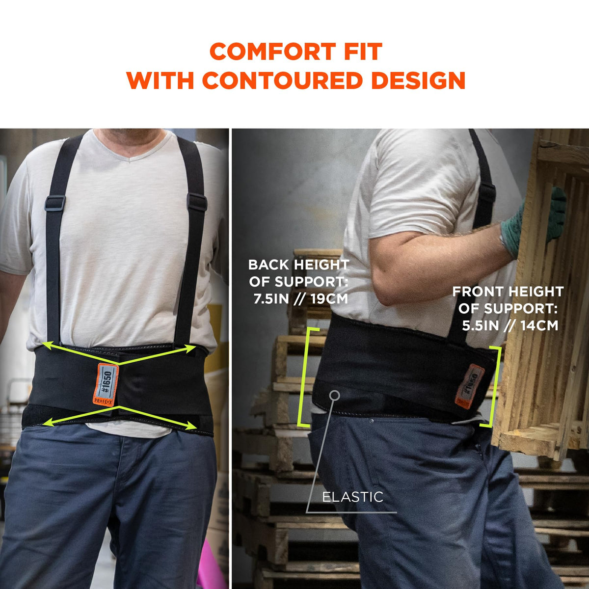 Ergodyne Black / 2X-Large (Pack of 1) / Elastic Back Support Brace Back Braces