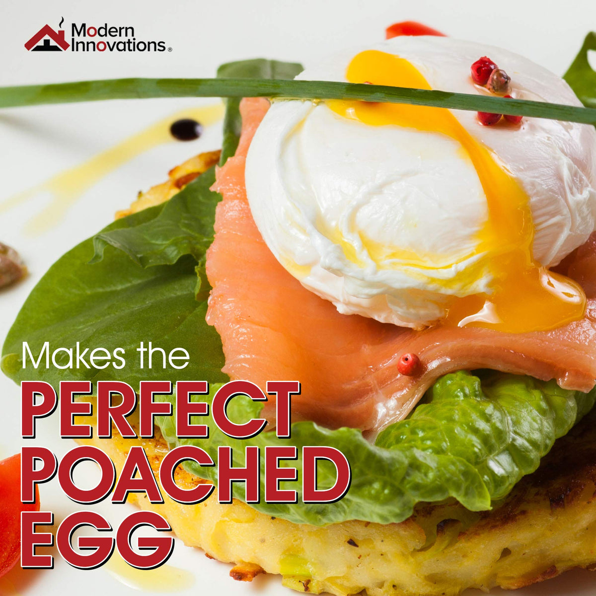 Egg Poacher Pan for Perfect Poached Eggs by Modern Innovations – 4 Egg Cups Pan, 45.0 milliliters, Stainless Steel, Glass, Teflon, Silicone, Silver, Model MI 1085 b