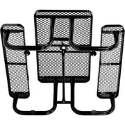 4 L Rectangular Picnic Table by Global Industrial – 48"W x 62"L x 29.5"H, Steel, Black, Model 695485BK