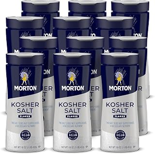 Morton Kosher Salt, Coarse (16 oz), 12-Pack, Ideal for Cooking & Baking