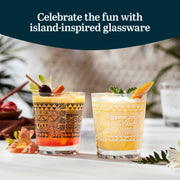 Libbey Tiki Rocks Black / 4 Count (Pack of 1) / Tiki Old Fashioned Glasses