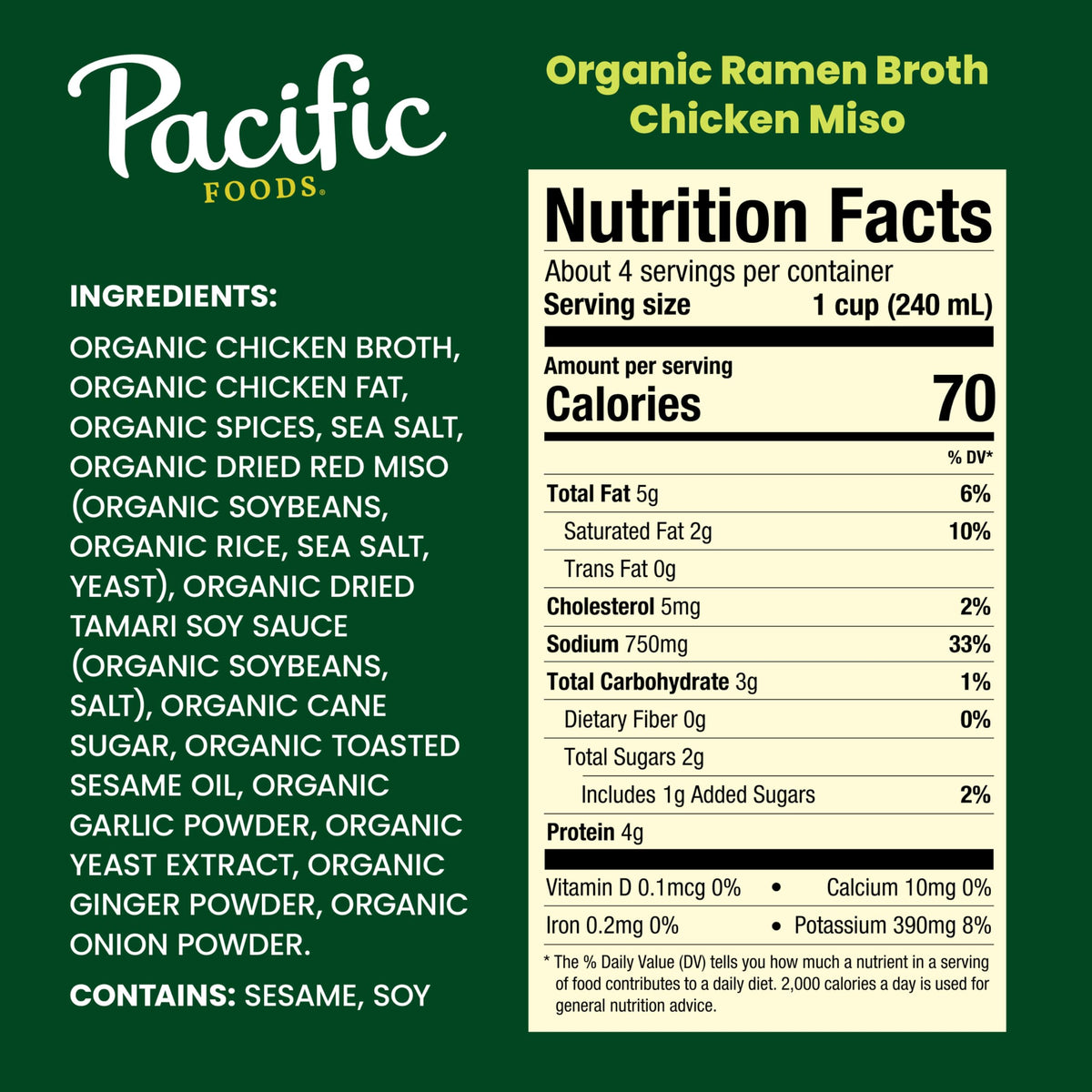Broth Ramen Chicken Miso Organic by Pacific Foods – 32 Ounce (Pack of 1)
