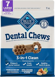 Blue Buffalo Chicken & Spearmint Large Dental Chews, 11 oz, 7 ct
