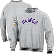 Champion Men's Heather Gray/Black Minnesota Vikings Reverse Weave Yarn Dye Sweatshirt