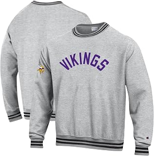 Champion Men's Heather Gray/Black Minnesota Vikings Reverse Weave Yarn Dye Sweatshirt