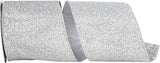 Reliant Ribbon Glitter Metallic Display Value Wired Edge, Silver, 4 Inch, 10 Yards