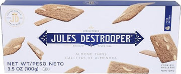 Jules Destrooper Almond Thins, Non-GMO, Kosher Dairy - 3.5 Oz, Pack of 12 | Caramelized Almond Cookies, Certified Kosher Dairy, Authentic Biscuits Made in Belgium