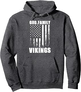 Curtis Vikings God. Family. Vintage USA Flag Pullover Hoodie