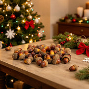 Cllayees Artificial Acorns, 120 Pack, Light Brown and Dark Brown