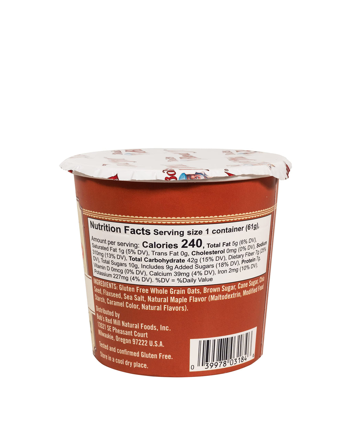 GF Oatmeal Cup by Bob's Red Mill – 2.15 Ounce (Pack of 24), Pack of 24, Model P101259