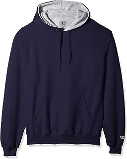 Champion Men's Cotton MAX Pullover Hoodie Sweater, Team Navy, Large