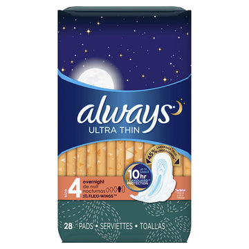 Pads Ultra Thin Size 4-28 Count Overnight (3 Pack) by Always – overnight, Pack of 3, Model 30662