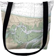 Betsy Drake TY11489M 16 x 16 in. Amelia Island Florida Nautical Map Tote Bag - Medium
