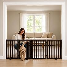 TRIXIE 4-Panel Pet Gate, 24-in Tall, Brown