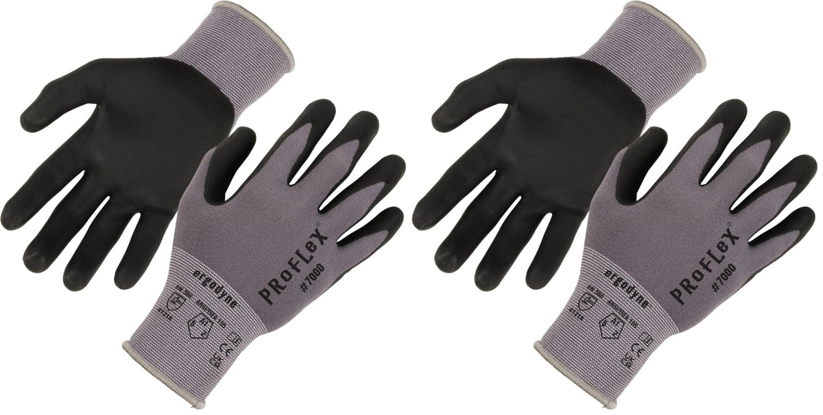 Ergodyne Large (Pack of 2) / Gris / Coated Safety Work Gloves