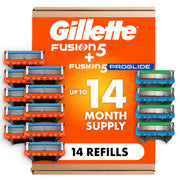 Gillette 14 Count (Pack of 1) / Fusion 5 ProGlide & Shield Refills / Multicolor Razor Blades & Cartridges