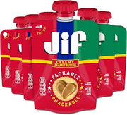 Jif Portable Squeeze Creamy Peanut Butter, 5 oz. Resealable Pouch, 6 count
