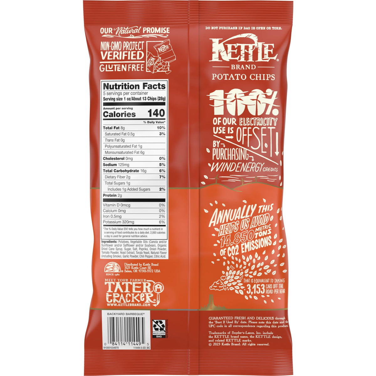 Kettle Brand Backyard Barbeque / 5 Ounce (Pack of 1) / 15 Potato