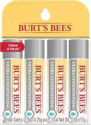 Burt's Bees Lip Balm, Moisturizing Lip Care, 0.15 oz., 4 Tubes