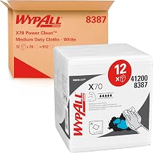 Wypall X70 Wipers, Quarter Folded, Rags, White