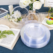 Flowercat Plastic Plates Set, 200 Count, Clear