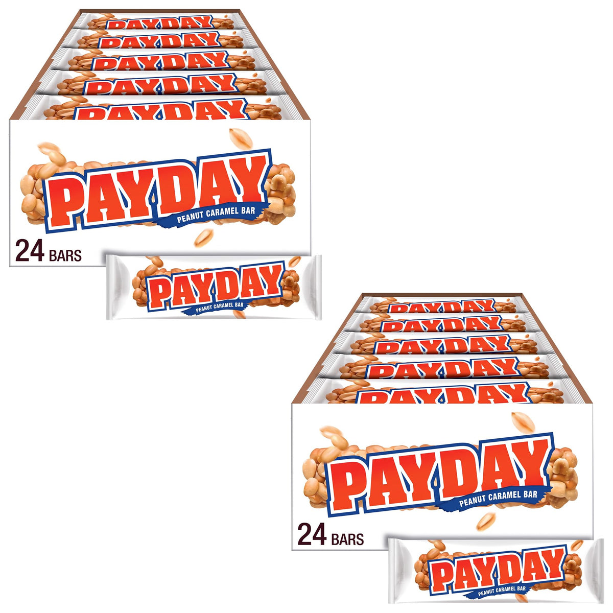 Peanut Caramel Candy Bars by PayDay – 24 Count (Pack of 2), Pack of 48, Model 010700963239