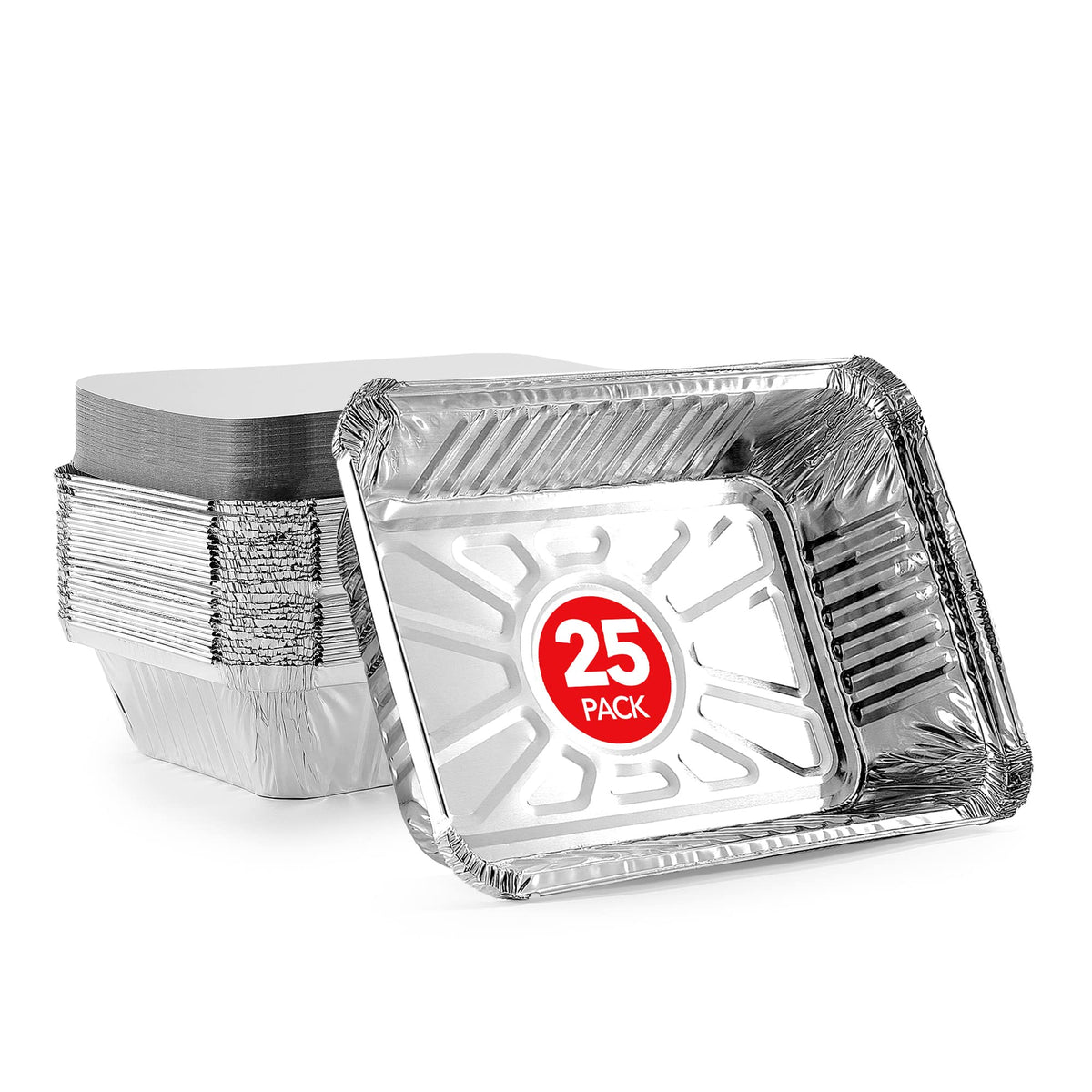 Stock Your Home 2 lb / 25 Pack / Silver Disposable Cookware