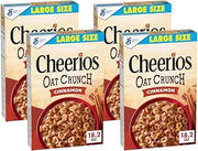 Cheerios Oat Crunch Cinnamon Oat Breakfast Cereal, Large Size, 18.2 oz (Pack of 4)
