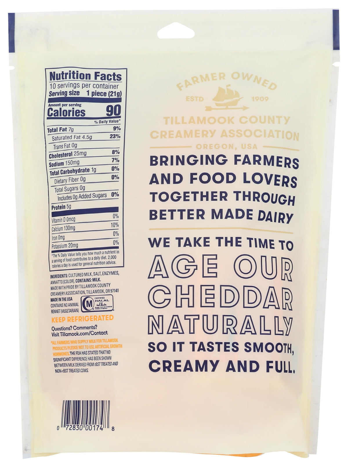 Medium Cheddar Cheese 3/4 oz Snack Portions, 10 ct by Tillamook – 7.5 Ounce, Yellow, Model 11074