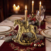 Meanplan Rocking Horse Candle Holder, 7.2 Inch, Antique Gold