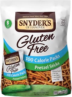 Snyder's of Hanover Gluten Free Pretzel Sticks, 100 Calorie Packs, 8 Count Multipack (Pack of 6)