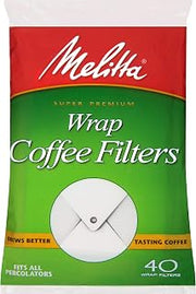 Melitta Disposable Coffee Filter, Large, 40 ct, white (130141)
