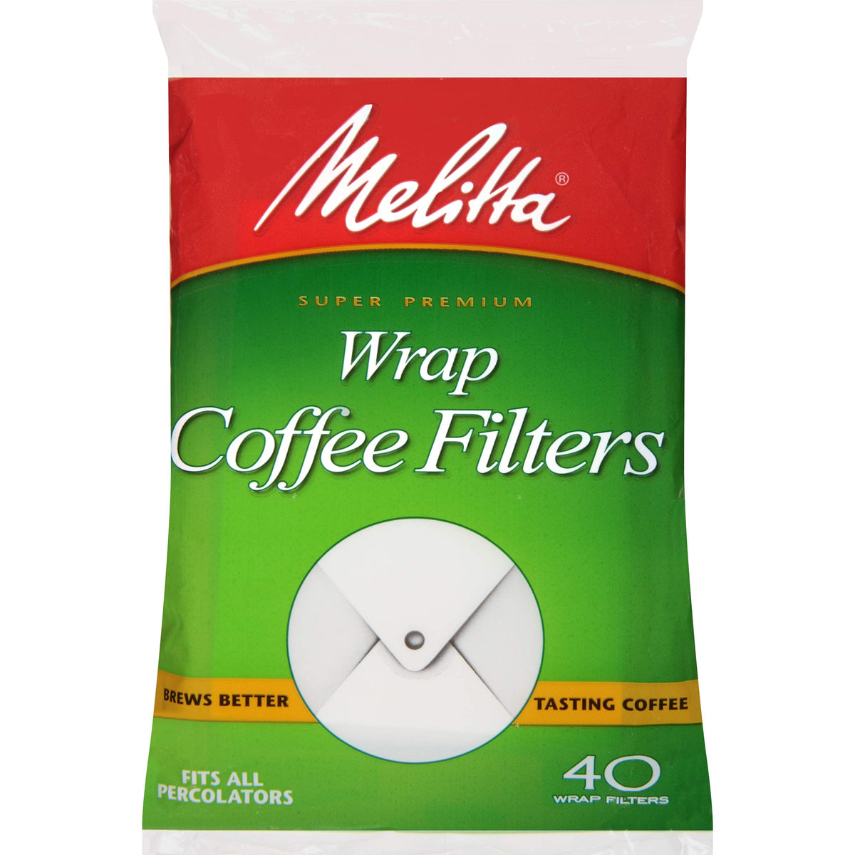 Disposable Coffee Filter by Melitta – 40 Count (Pack of 1), Paper, White, Model 62740