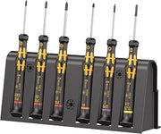 Wera 05030180001 1550/6 ESD Screwdriver Set and Rack for Electronic Applications, 6 Pieces