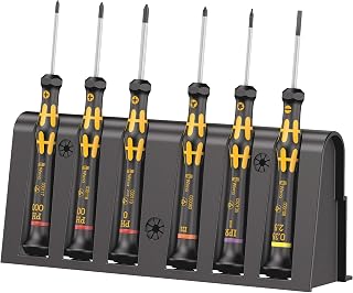 Wera 05030180001 1550/6 ESD Screwdriver Set and Rack for Electronic Applications, 6 Pieces