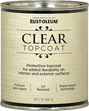 Rust-Oleum 253613 Metallic Accents Paint, Quart, Satin Clear