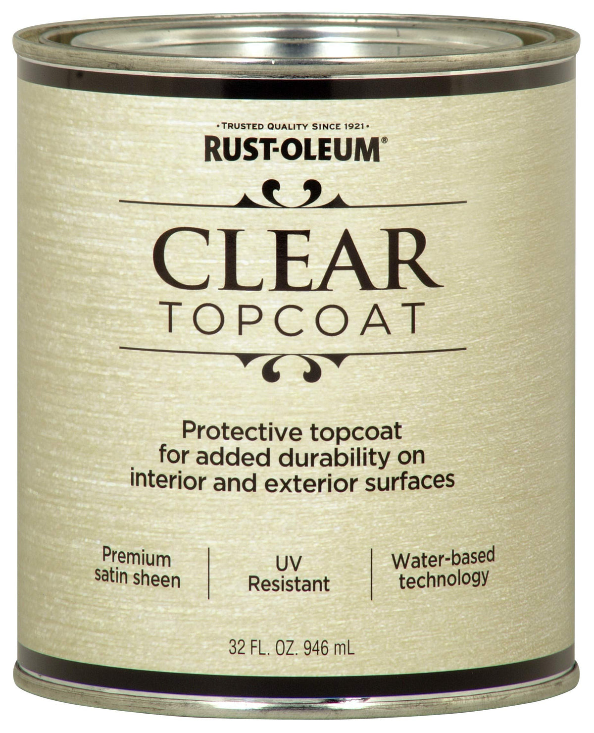 Metallic Accents Paint by Rust-Oleum – 32 Fl Oz (Pack of 1), Satin Clear, Model 253613